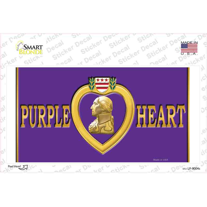 LP-9004s-M Purple Heart Novelty Sticker Decal, Medium