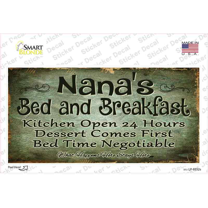 LP-9352s-M Nanas Bed & Breakfast Novelty Sticker Decal, Medium