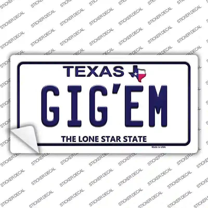 LP-9358s-XL Gigem Texas Novelty Sticker Decal, Extra Large