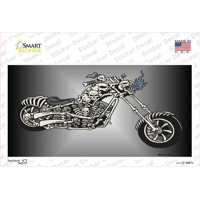 LP-3467s-M Chopper Skull Novelty Sticker Decal, Medium