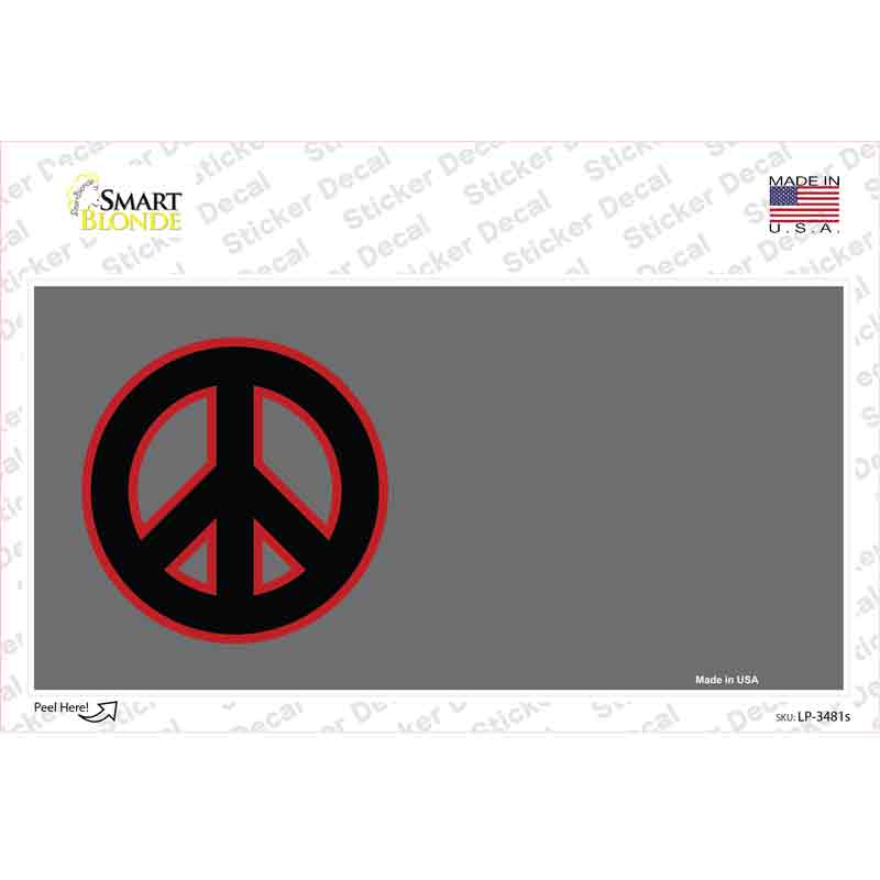 LP-3481s-M Peace Symbol Offset Novelty Sticker Decal, Medium