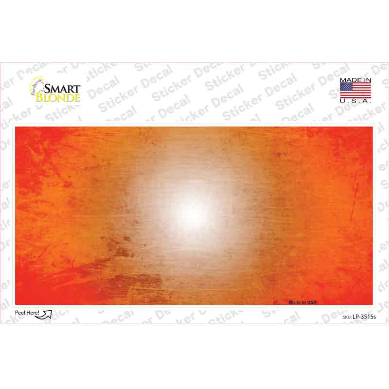 LP-3515s-M Orange & White Fade Scratched Novelty Sticker Decal, Medium
