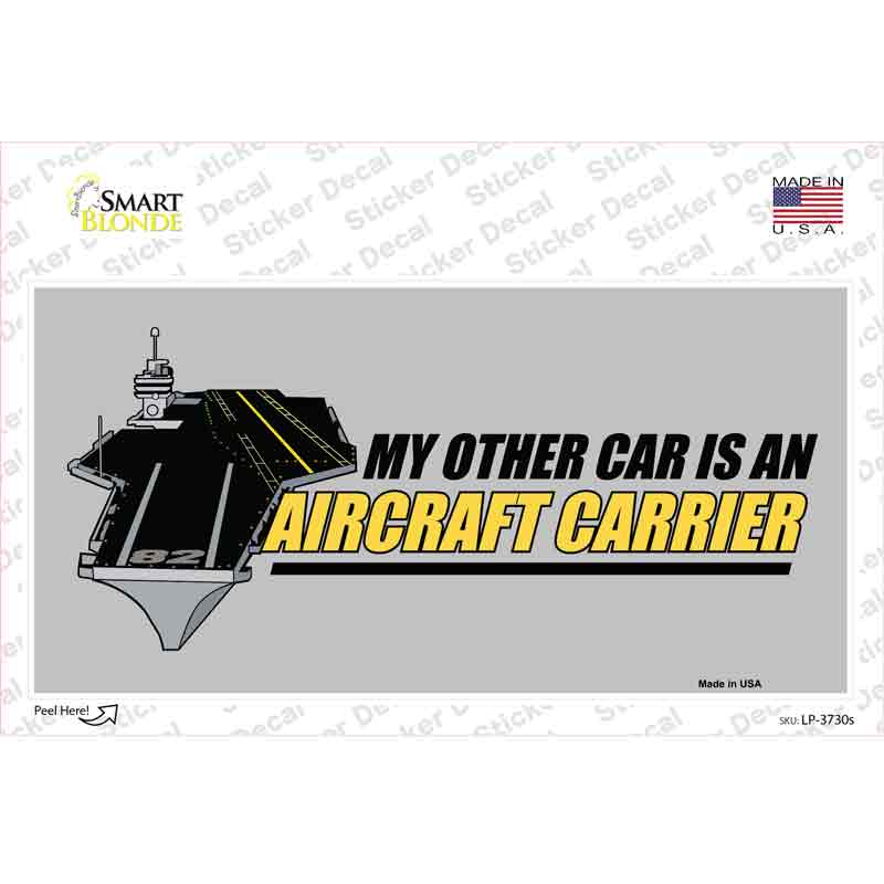 LP-3730s-M My Other Car Aircraft Carrier Novelty Sticker Decal, Medium