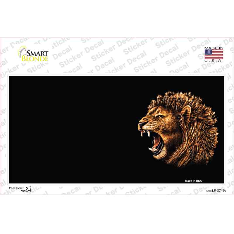 LP-3749s-M Lion Head Offset Novelty Sticker Decal, Medium