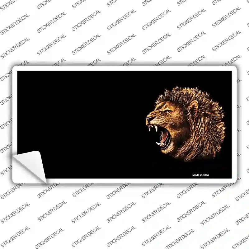 LP-3749s-S Lion Head Offset Novelty Sticker Decal, Small