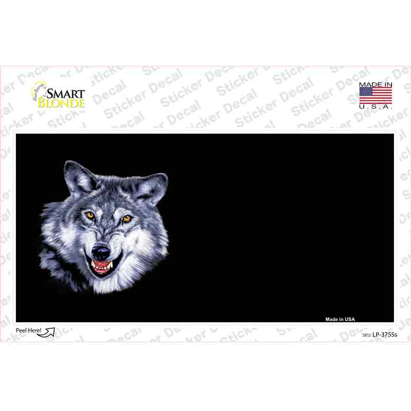 LP-3755s-M Wolf Offset Novelty Sticker Decal, Medium