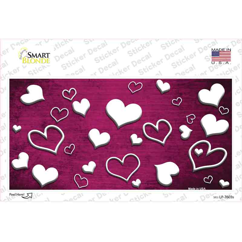 LP-7603s-M Pink White Love Oil Rubbed Novelty Sticker Decal, Medium