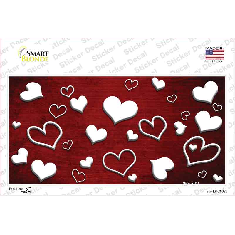 LP-7608s-M Red White Love Oil Rubbed Novelty Sticker Decal, Medium