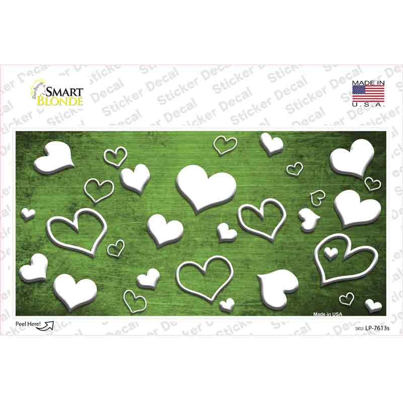 LP-7613s-M Lime Green White Love Oil Rubbed Novelty Sticker Decal, Medium