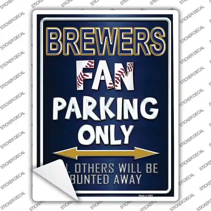 P-215s-XL Brewers Novelty Rectangle Sticker Decal, Extra Large