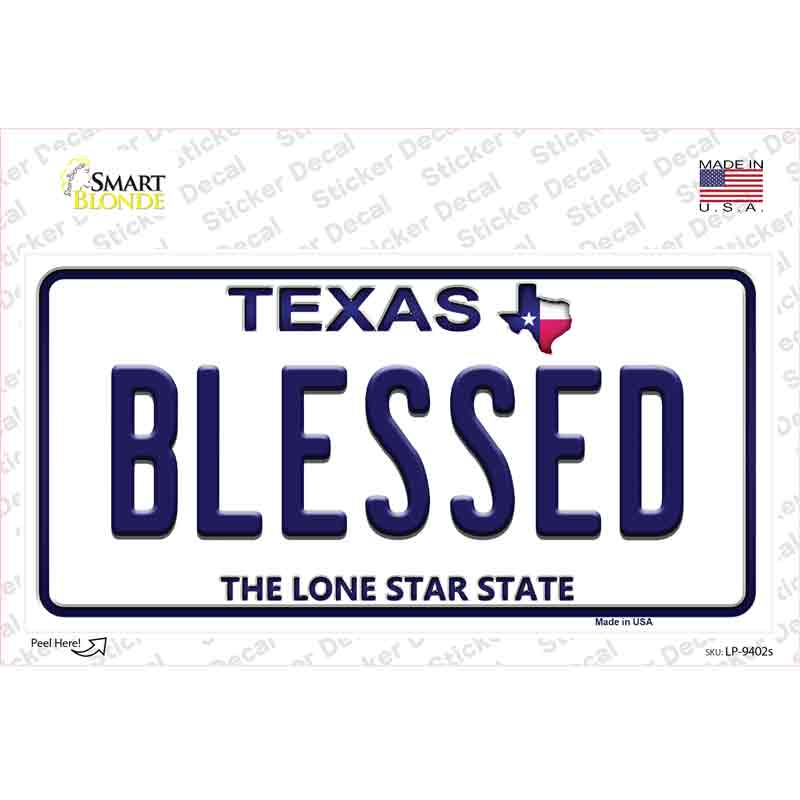 LP-9402s-M Blessed Texas Novelty Sticker Decal, Medium