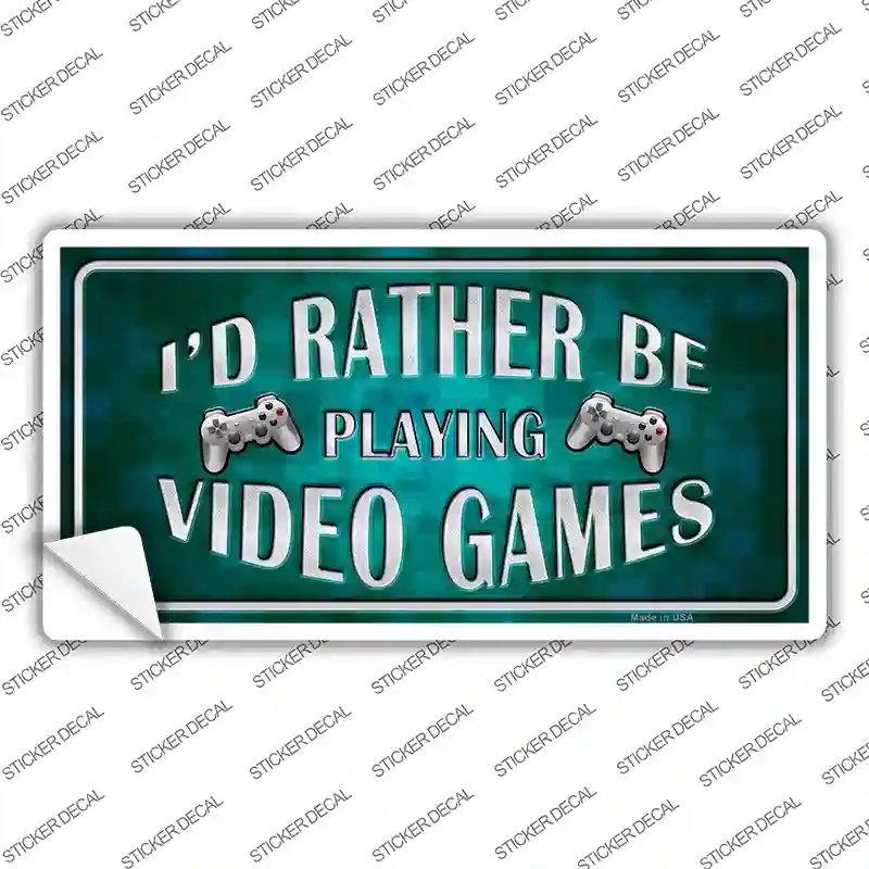 LP-9436s-XL Rather Play Video Games Novelty Sticker Decal, Extra Large