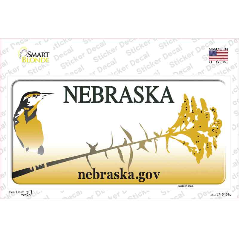 LP-9498s-M Nebraska Novelty Sticker Decal, Medium