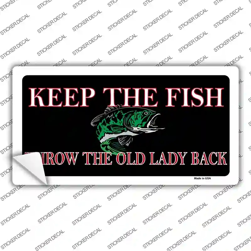 LP-377s-XL Keep the Fish Novelty Sticker Decal, Extra Large