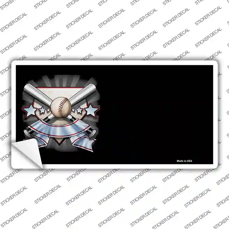 LP-3789s-S Baseball Banner Offset Novelty Sticker Decal, Small