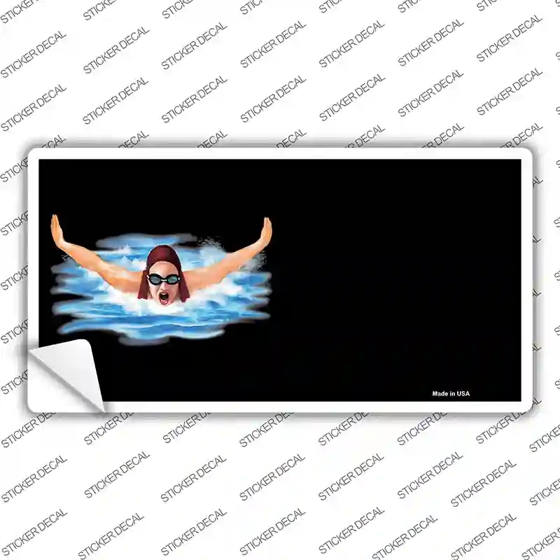LP-3801s-XL Female Swimmer Offset Novelty Sticker Decal, Extra Large