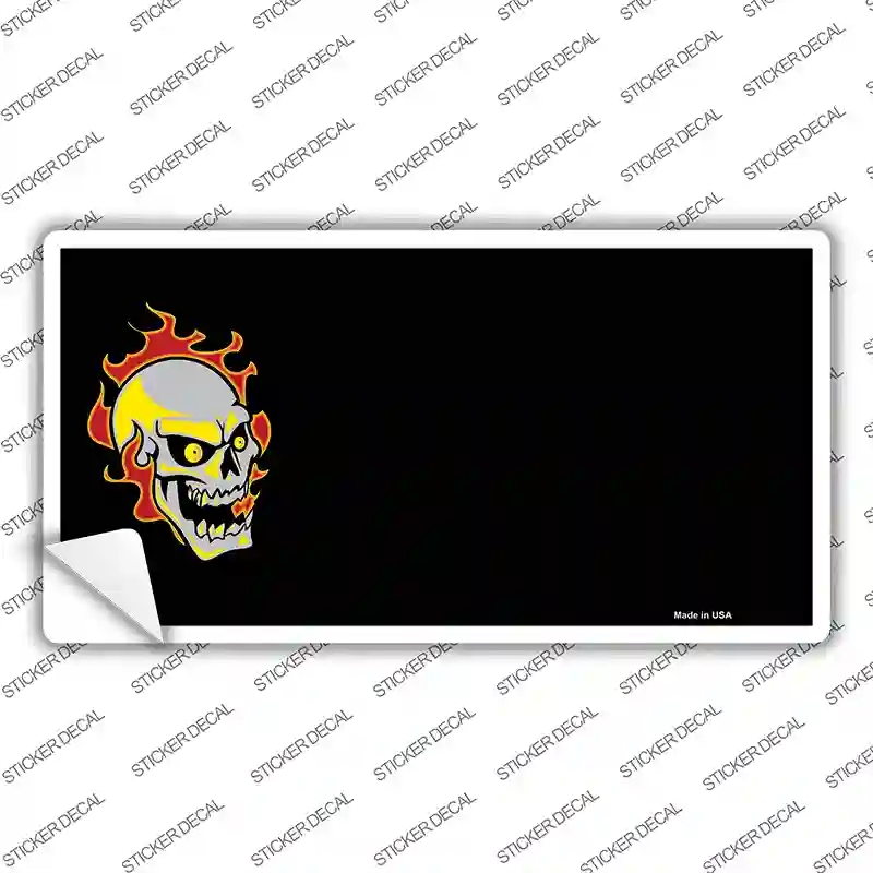 LP-3814s-S Flaming Skull Offset Novelty Sticker Decal, Small