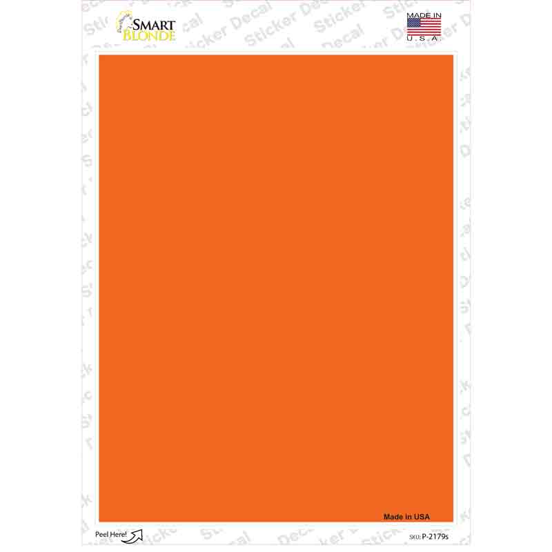 P-2179s-M Solid Orange Novelty Rectangle Sticker Decal, Medium