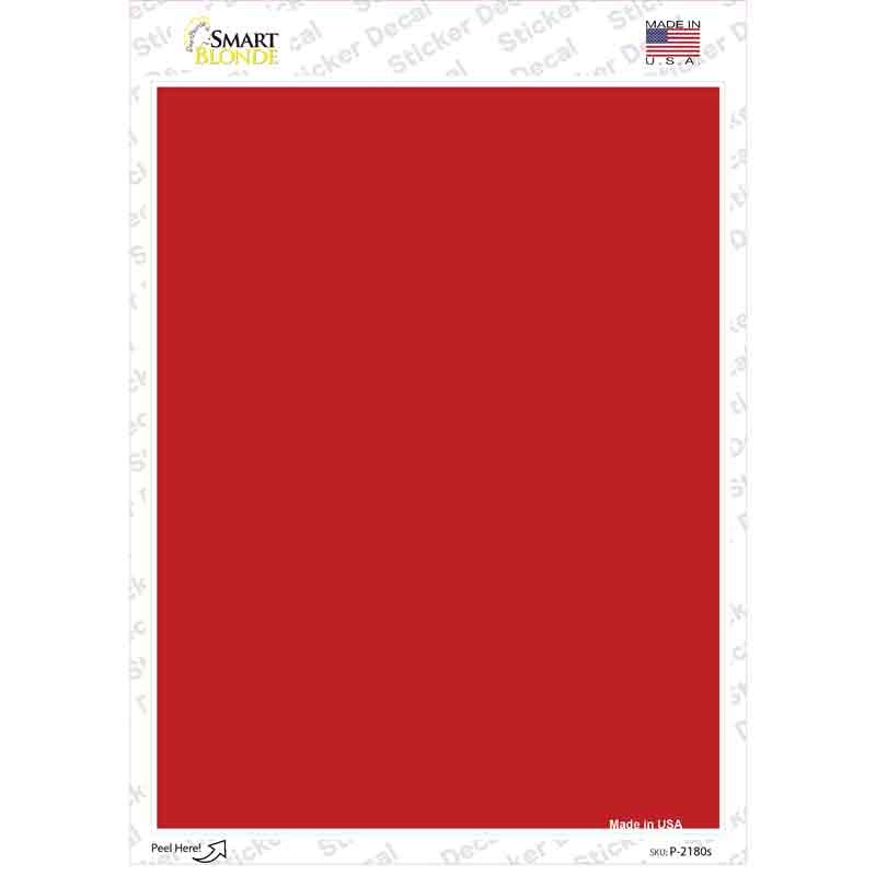 P-2180s-M Solid Red Novelty Rectangle Sticker Decal, Medium
