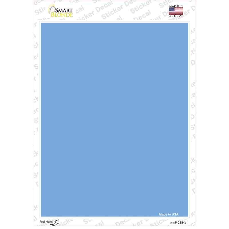 P-2184s-M Solid Light Blue Novelty Rectangle Sticker Decal, Medium