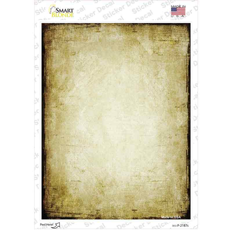 P-2187s-M Distressed Brown Novelty Rectangle Sticker Decal, Medium