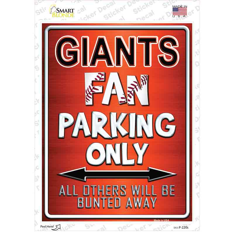 P-220s-M Giants Orange Novelty Rectangle Sticker Decal, Medium