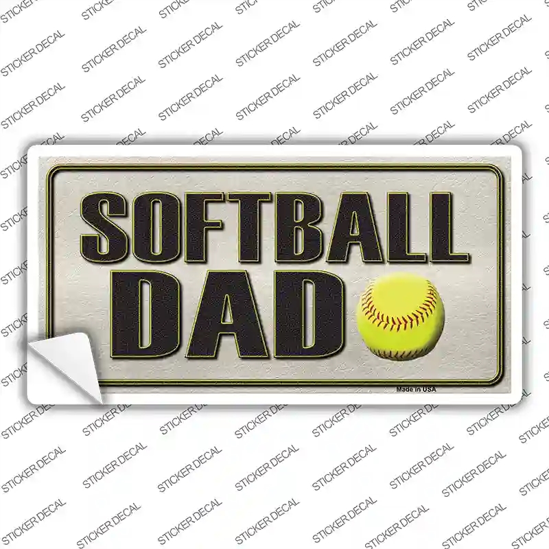 LP-8562s-S Softball Dad Novelty Sticker Decal, Small