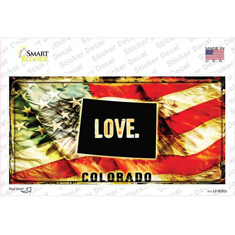 LP-8592s-M Colorado Love Novelty Sticker Decal, Medium