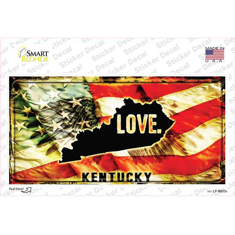 LP-8603s-M Kentucky Love Novelty Sticker Decal, Medium