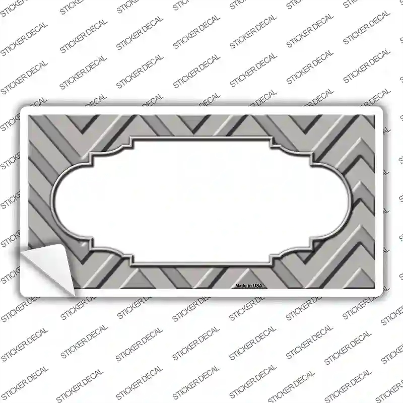 LP-4987s-S Gray Light Gray Scallop Chevron Novelty Sticker Decal, Small