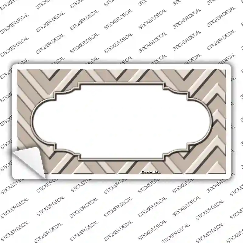 LP-4992s-S Tan Light Tan Scallop Chevron Novelty Sticker Decal, Small