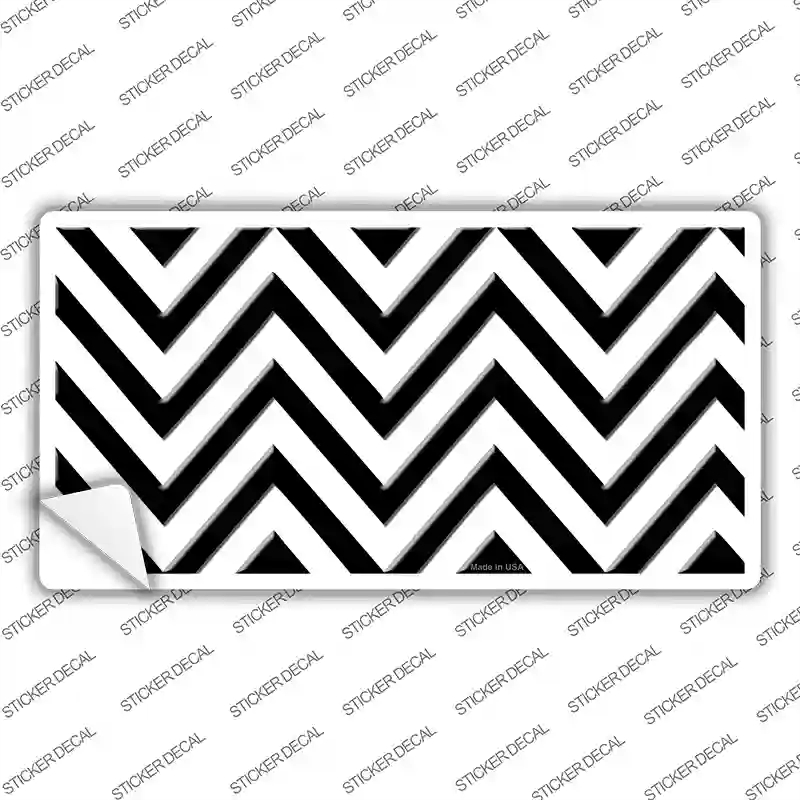 LP-4995s-XL White Black Chevron Novelty Sticker Decal, Extra Large