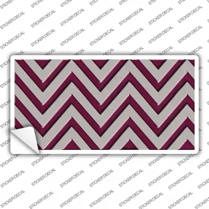 LP-5029s-XL Maroon Gray Chevron Novelty Sticker Decal, Extra Large