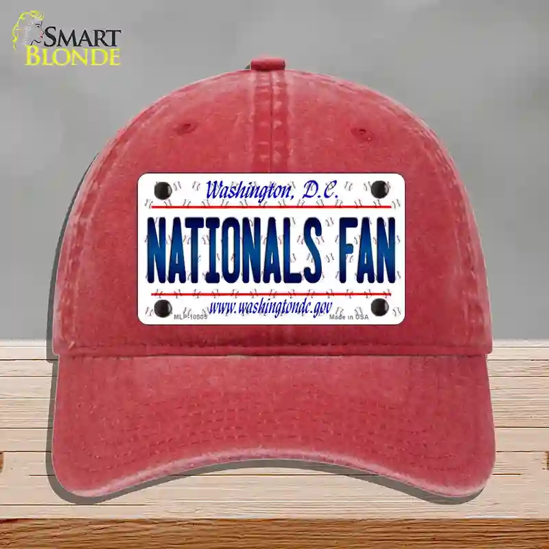 HAT13-MLP-10805 Nationals Fan Washington DC Novelty License Plate Hat, Unconstructed Cotton - Red