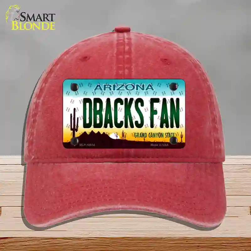 HAT13-MLP-10814 Dbacks Fan Arizona Novelty License Plate Hat, Unconstructed Cotton - Red