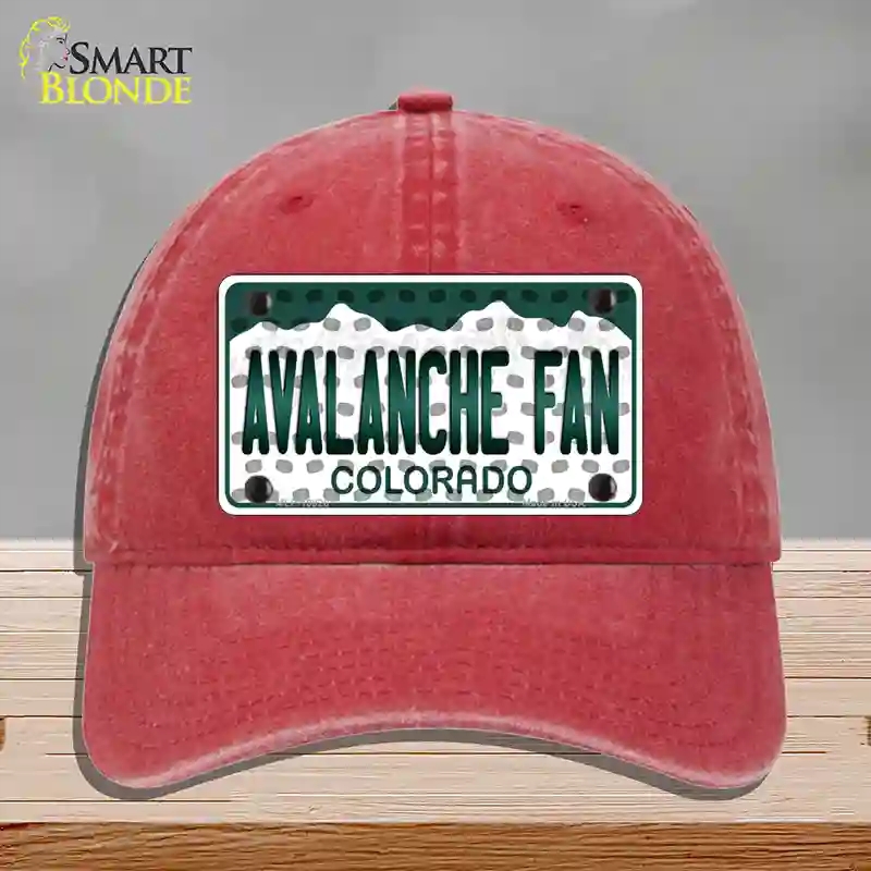HAT13-MLP-10828 Avalanche Fan Colorado Novelty License Plate Hat, Unconstructed Cotton - Red