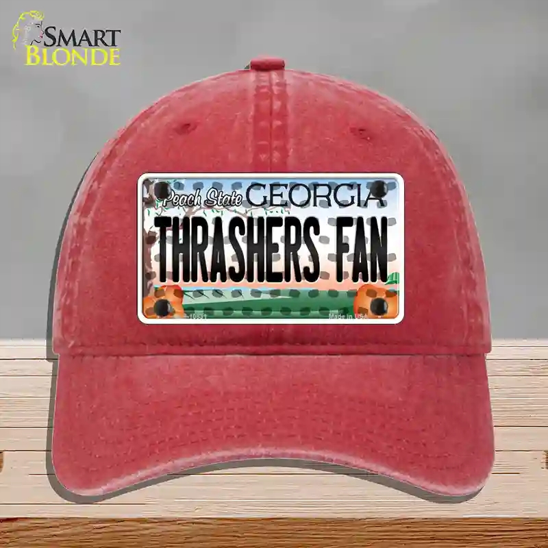 HAT13-MLP-10831 Thrashers Fan Georgia Novelty License Plate Hat, Unconstructed Cotton - Red
