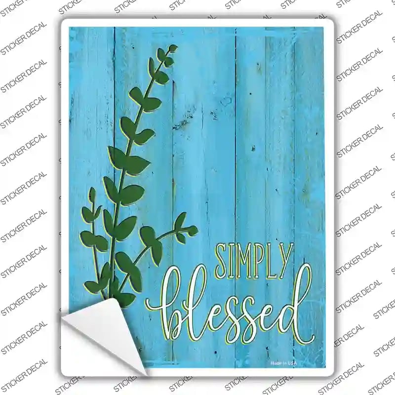 P-3528s-L Simply Blessed Novelty Rectangular Sticker Decal, Large