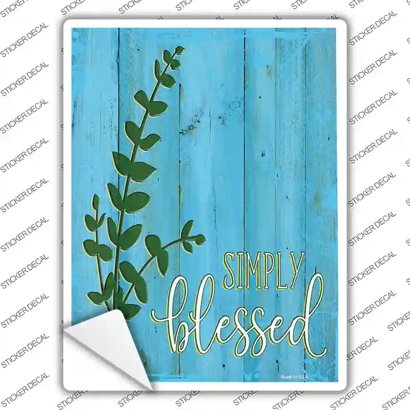 P-3528s-S Simply Blessed Novelty Rectangular Sticker Decal, Small