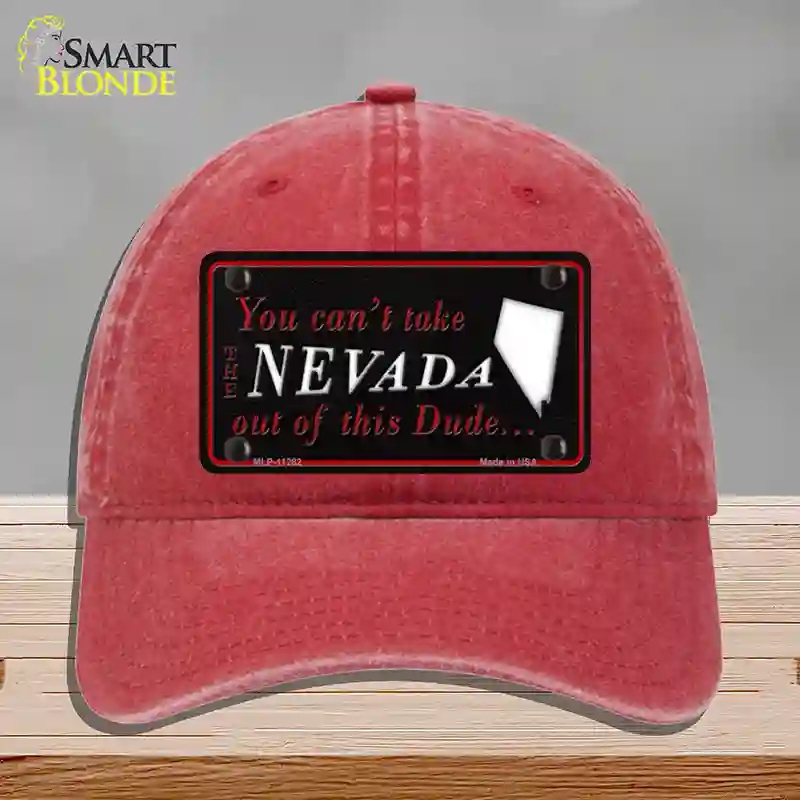 HAT13-MLP-11282 Nevada Dude Novelty License Plate Hat, Unconstructed Cotton - Red