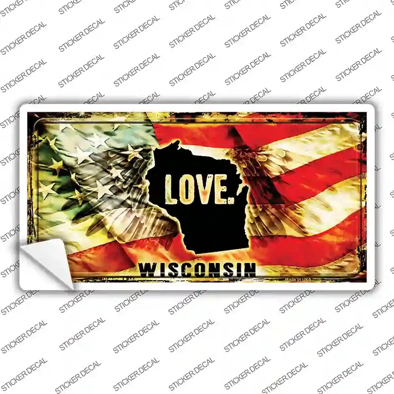 LP-8635s-L Wisconsin Love Novelty Sticker Decal, Large