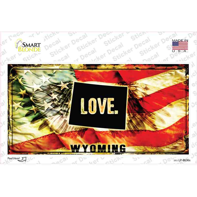 LP-8636s-M Wyoming Love Novelty Sticker Decal, Medium