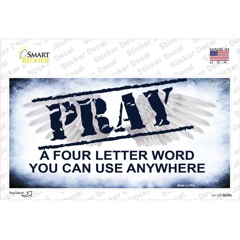 LP-8648s-M Pray Novelty Sticker Decal, Medium
