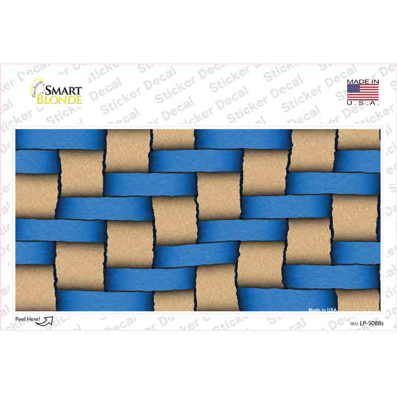 LP-5088s-M Weave Blue & Tan Novelty Sticker Decal, Medium