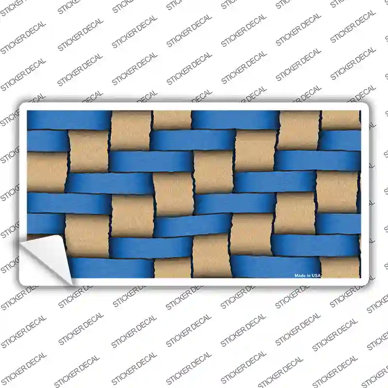 LP-5088s-S Weave Blue & Tan Novelty Sticker Decal, Small