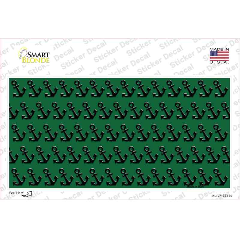 LP-5285s-M Green Black Anchor Novelty Sticker Decal, Medium