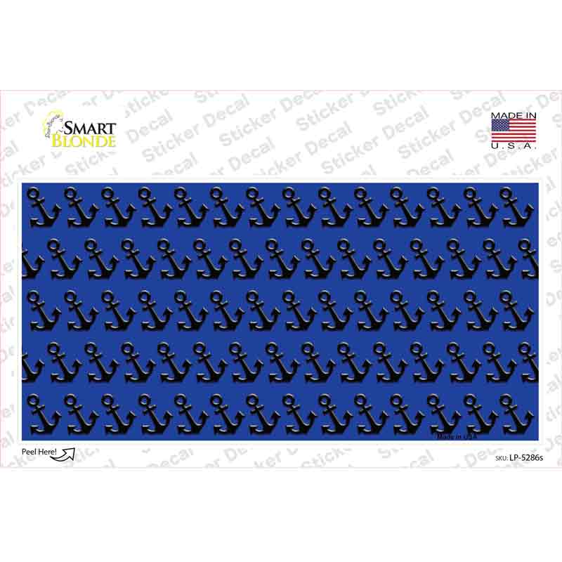 LP-5286s-M Blue Black Anchor Novelty Sticker Decal, Medium