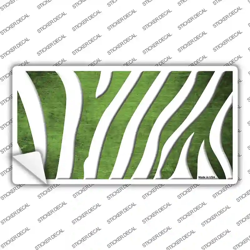 LP-6919s-S Lime Green White Zebra Oil Rubbed Novelty Sticker Decal, Small