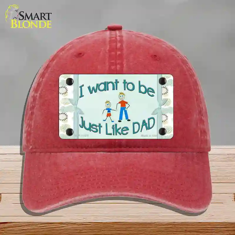 HAT13-MLP-11575 Just Like Dad Novelty License Plate Hat, Unconstructed Cotton - Red