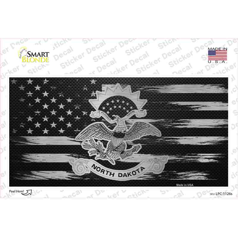LPC-1126s-M North Dakota Carbon Fiber Novelty Sticker Decal, Medium